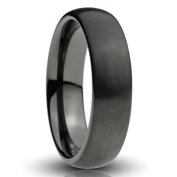 Gunmetal Tungsten Ring, Brushed Finish- 6MM