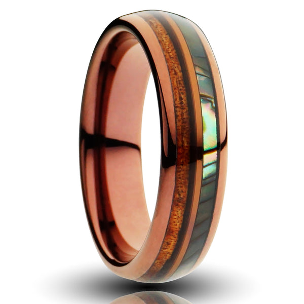 antler tungsten ring, polished 8mm silver ring with dual deer antler inlay, mens wedding band, luxury wood ring box