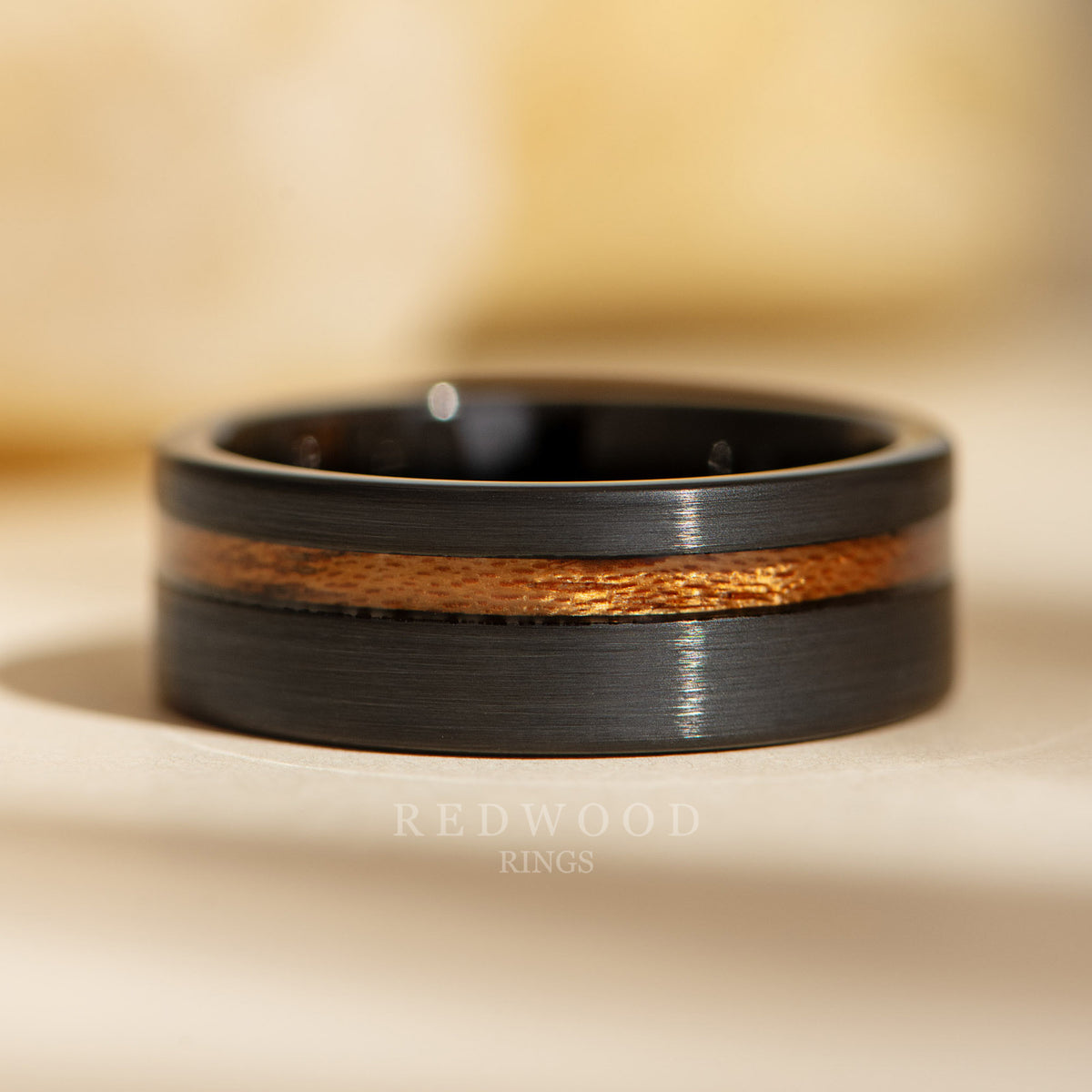 Tungsten & Wood Inlay Rings - Best Friend & Couple Matching Sets | 8mm Width | Women's Size 7/Men's 12