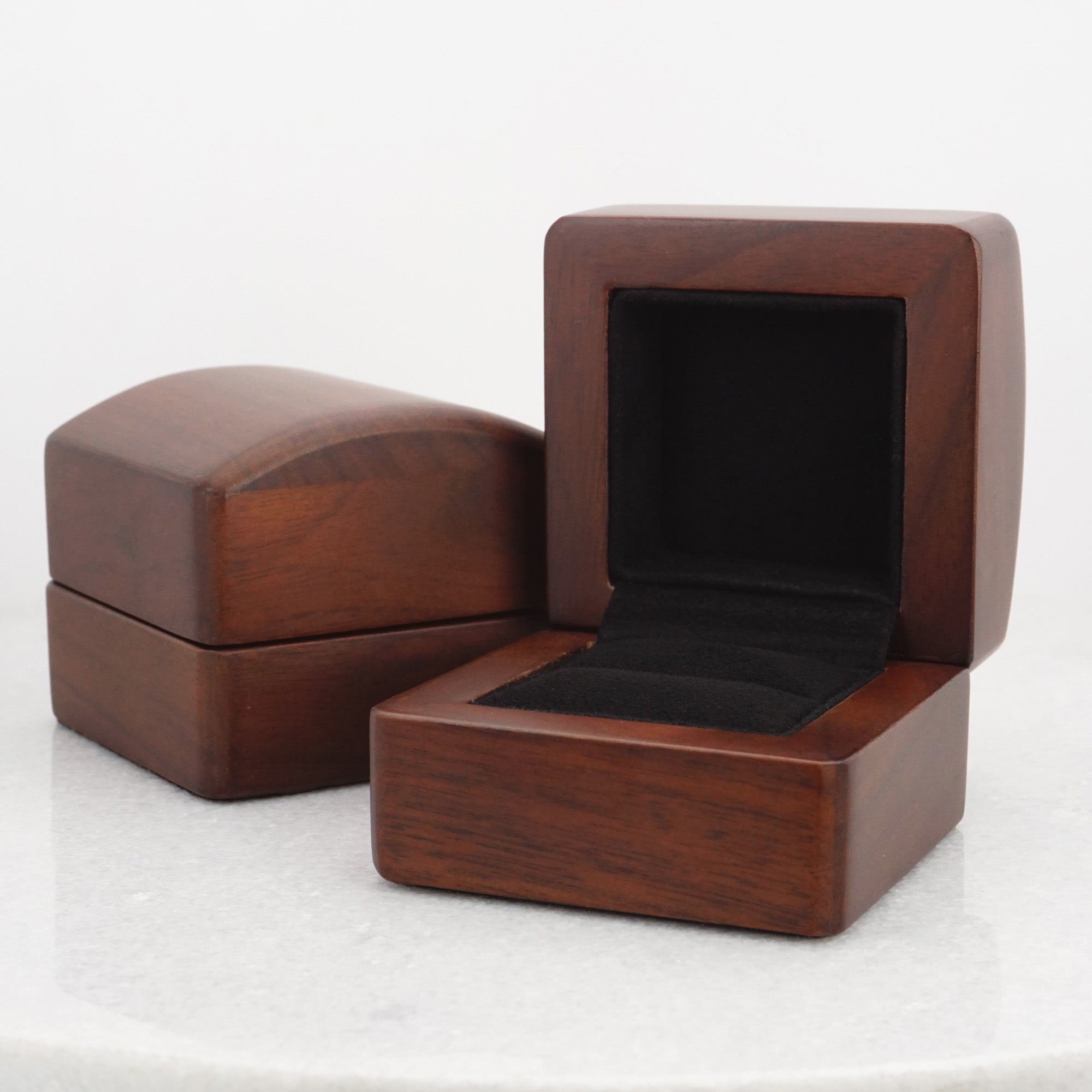 Luxury Walnut Wood Ring Box