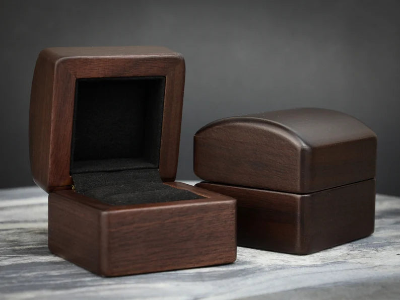 Luxury Walnut Wood Ring Box