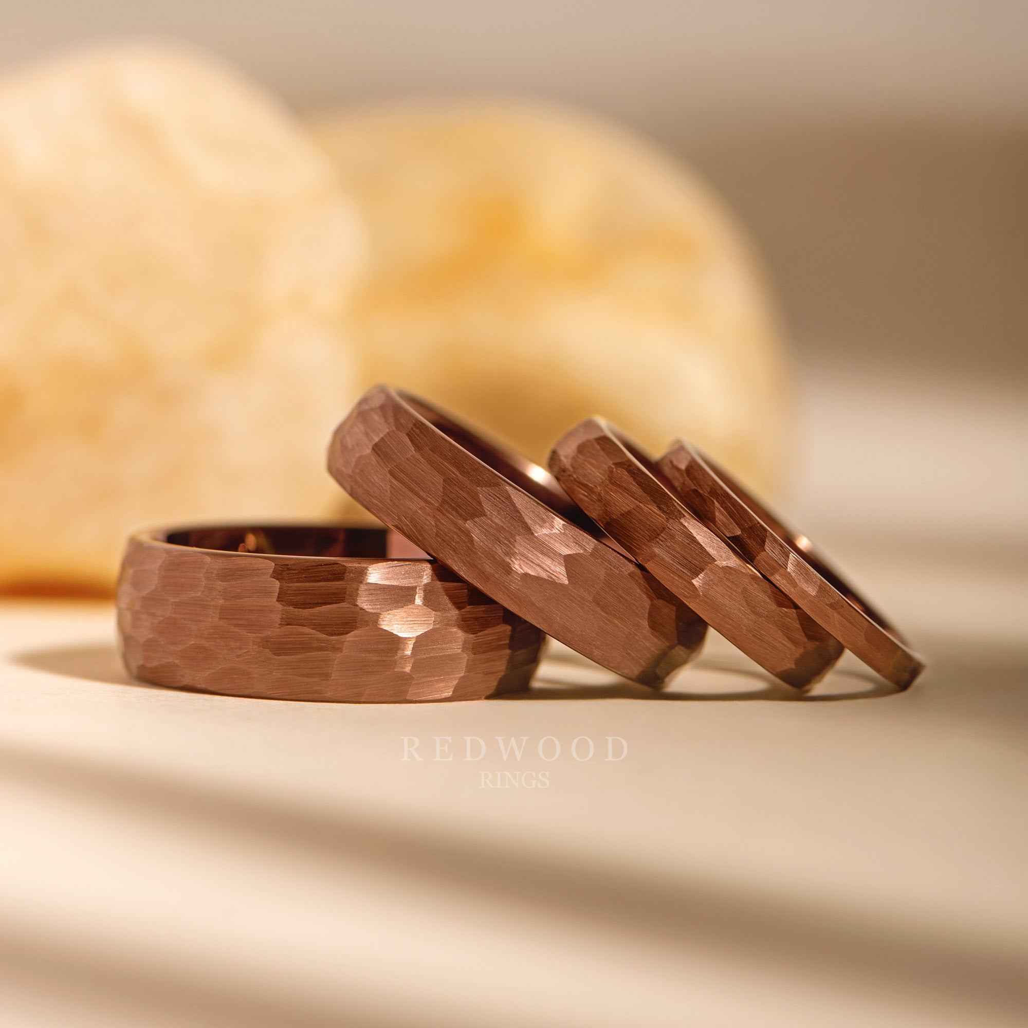 2MM 4MM 6MM 8MM Multi Listing Brown Hammered Ring Product Photo