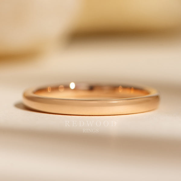 2mm rose gold tungsten ring, womens stackable ring