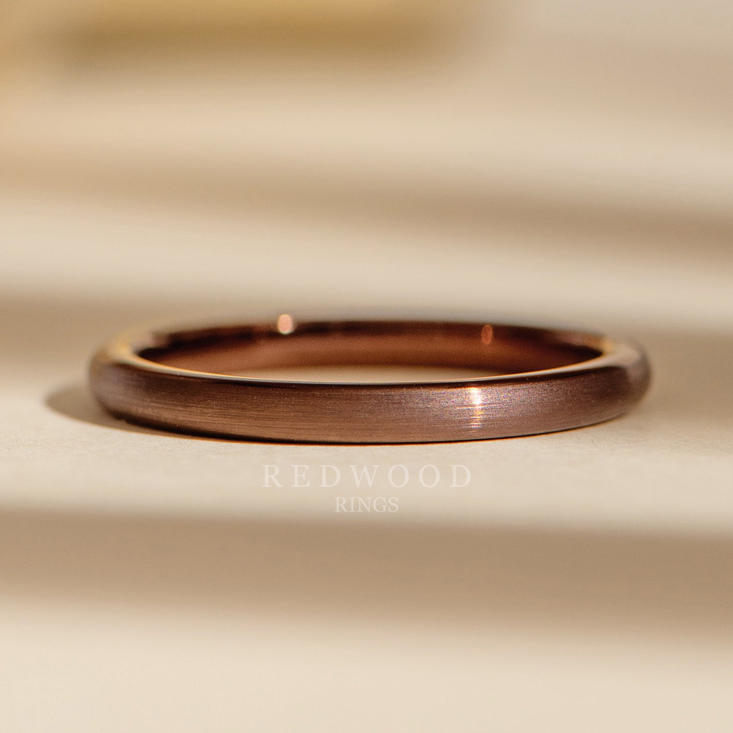 2mm brown tungsten ring, luxury photo watermarked