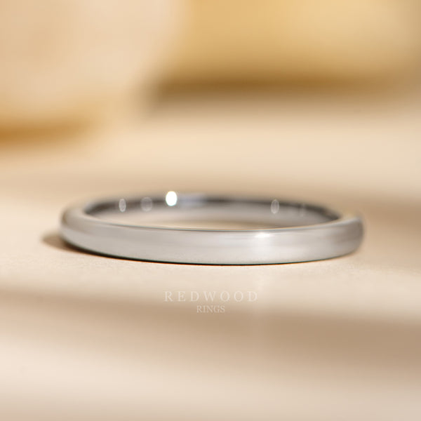 2mm silver tungsten ring, womens stackable wedding band