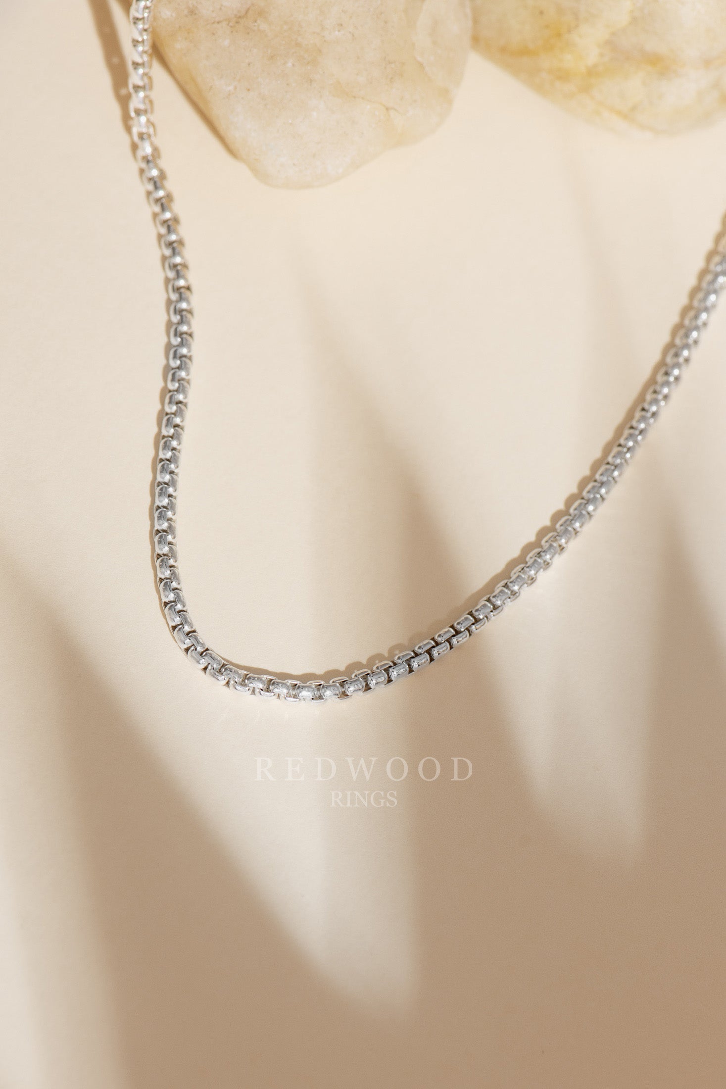 3mm rounded box chain sterling silver 925 necklace