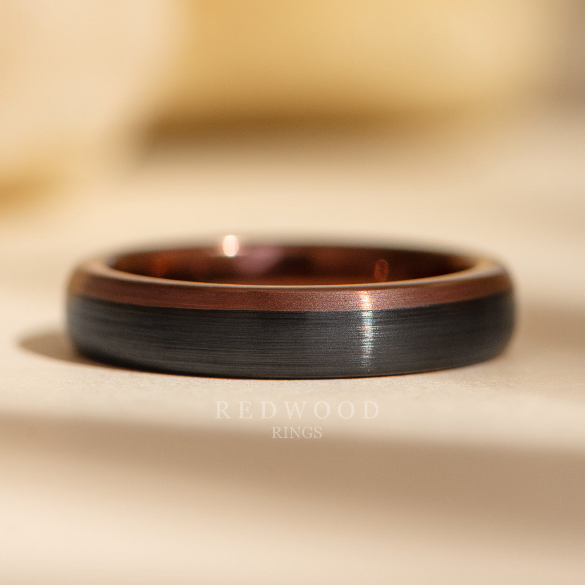 4mm black brown espresso ring, womens promise ring 