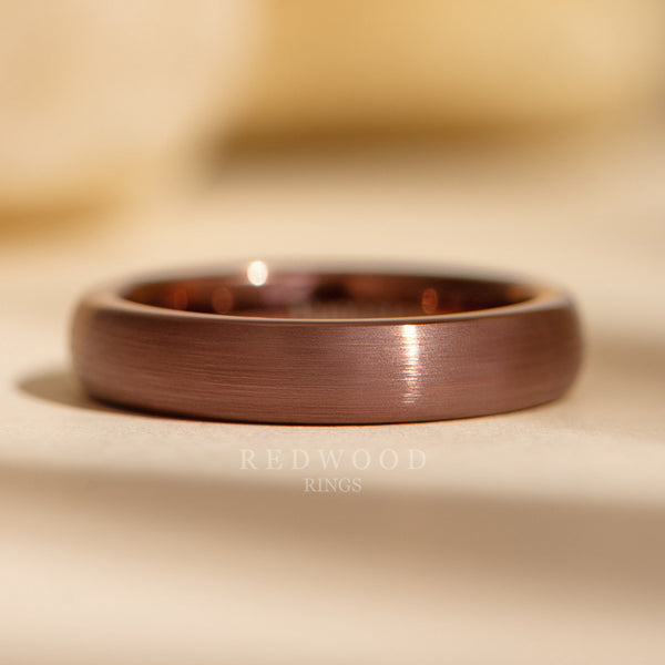 4mm brown coffee plated band, womens tungsten ring