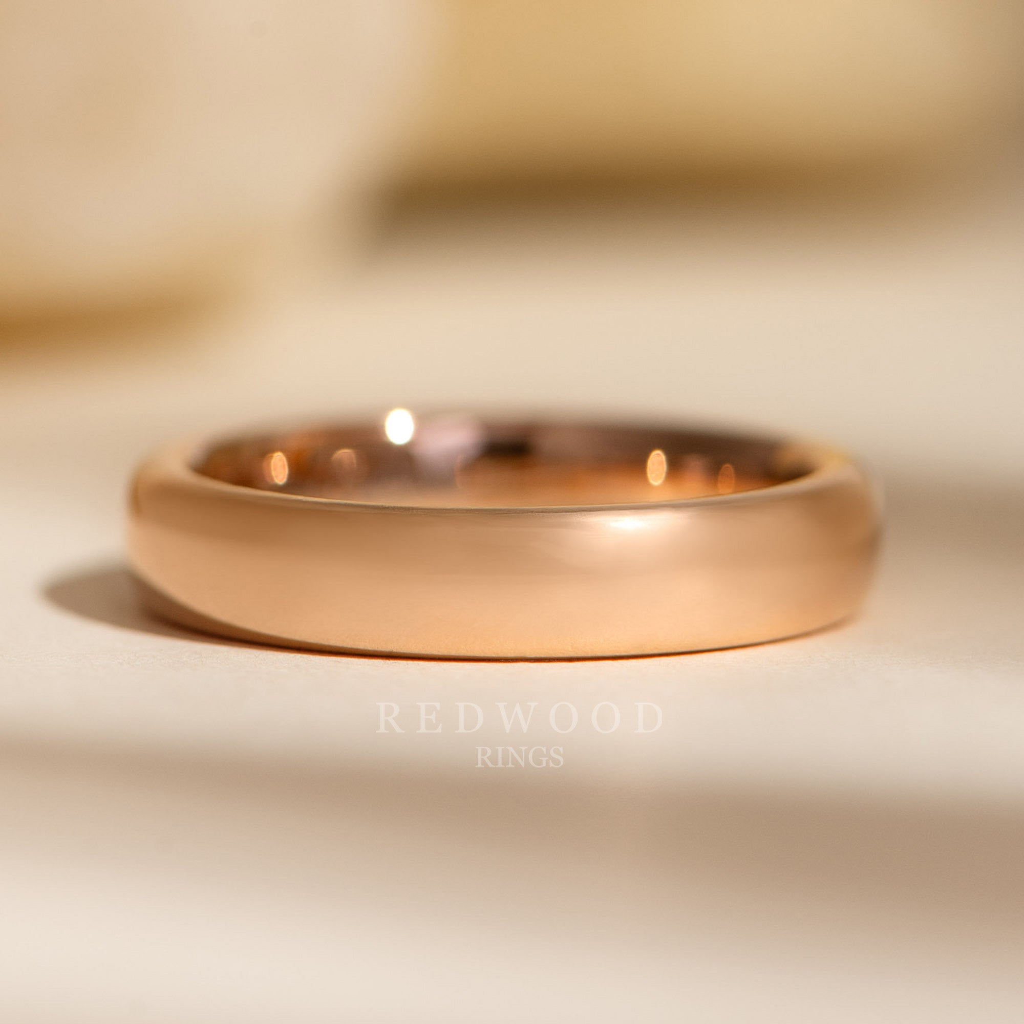 4mm rose gold tungsten ring, womens wedding band