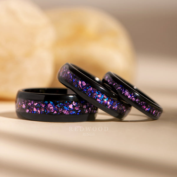 8MM 6MM 4MM Black Alexandrite Ring Matching Product Photo