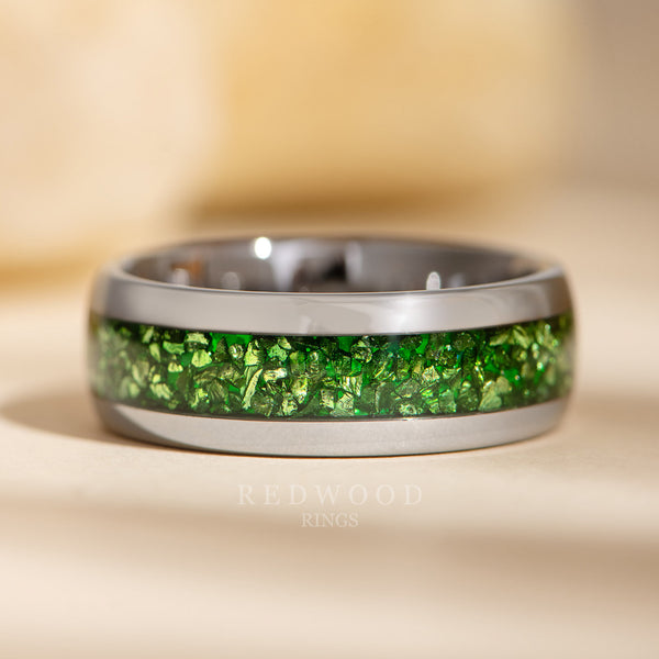 Silver Ring With Inlay Gemstone Inlay Rings – Redwood Rings