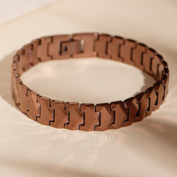 brown tungsten bracelet, luxury photo watermarked
