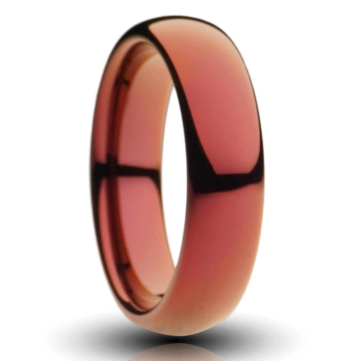 Red Orange Tungsten Ring, Polished Finish - 6MM – Redwood Rings